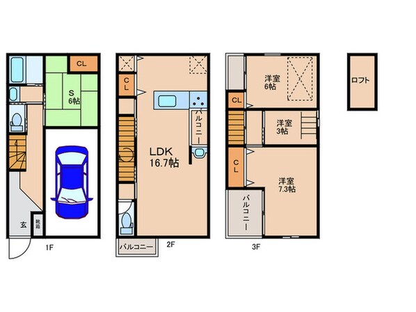 大開1丁目戸建の物件間取画像